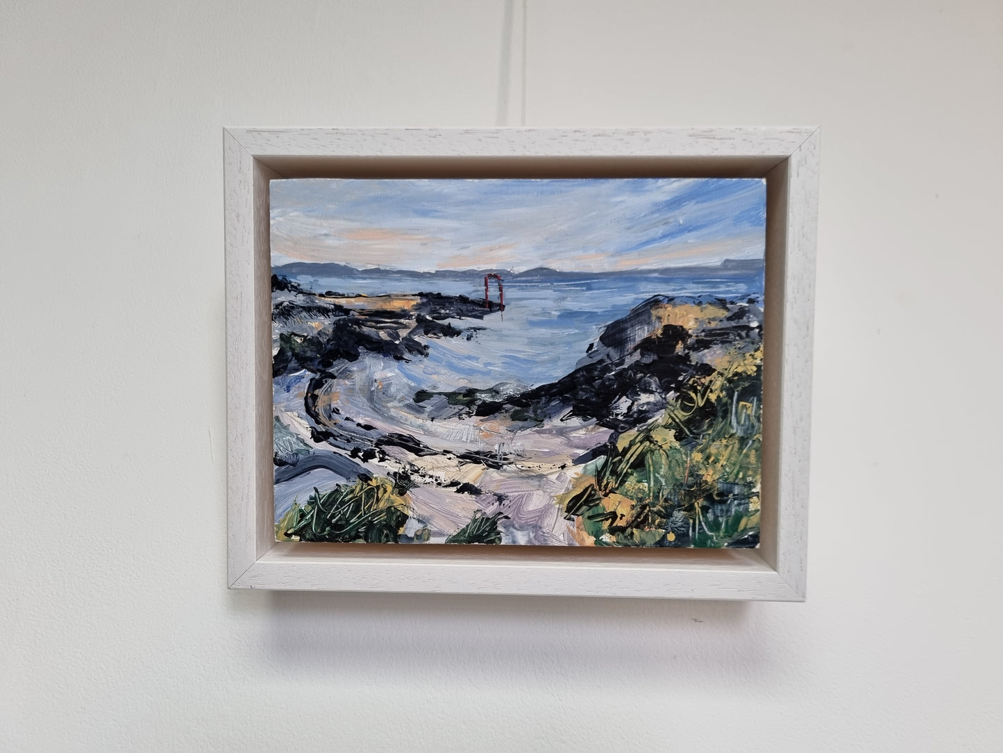 Evening Stretch - original mini landscape painting, Coastal Path