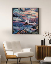 Load image into Gallery viewer, The Lookout - 80cm square pink neon abstract landscape
