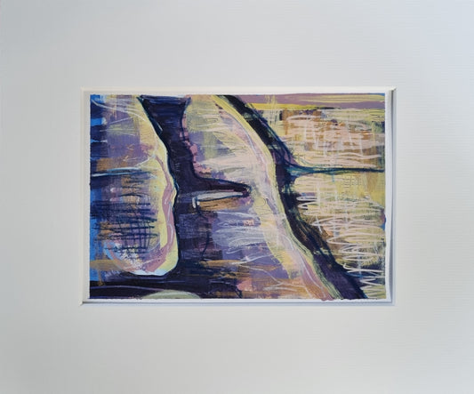 Sand Ripples Study 1 - A5 mixed media on paper - original painting/drawing