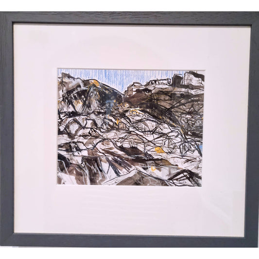 Skippingstone Rocks - Original Coastal Beach Drawing