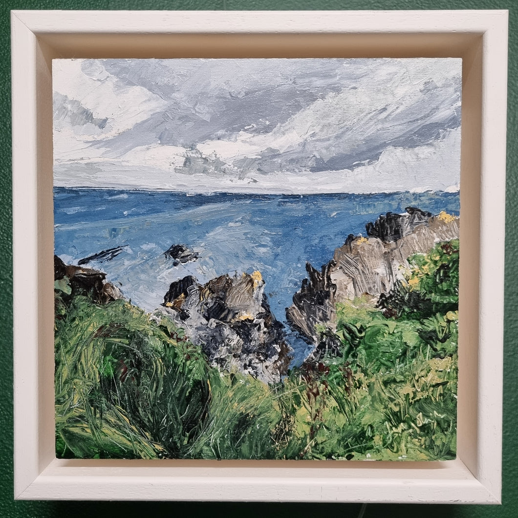Up High - Original Seascape Mini Painting, Framed