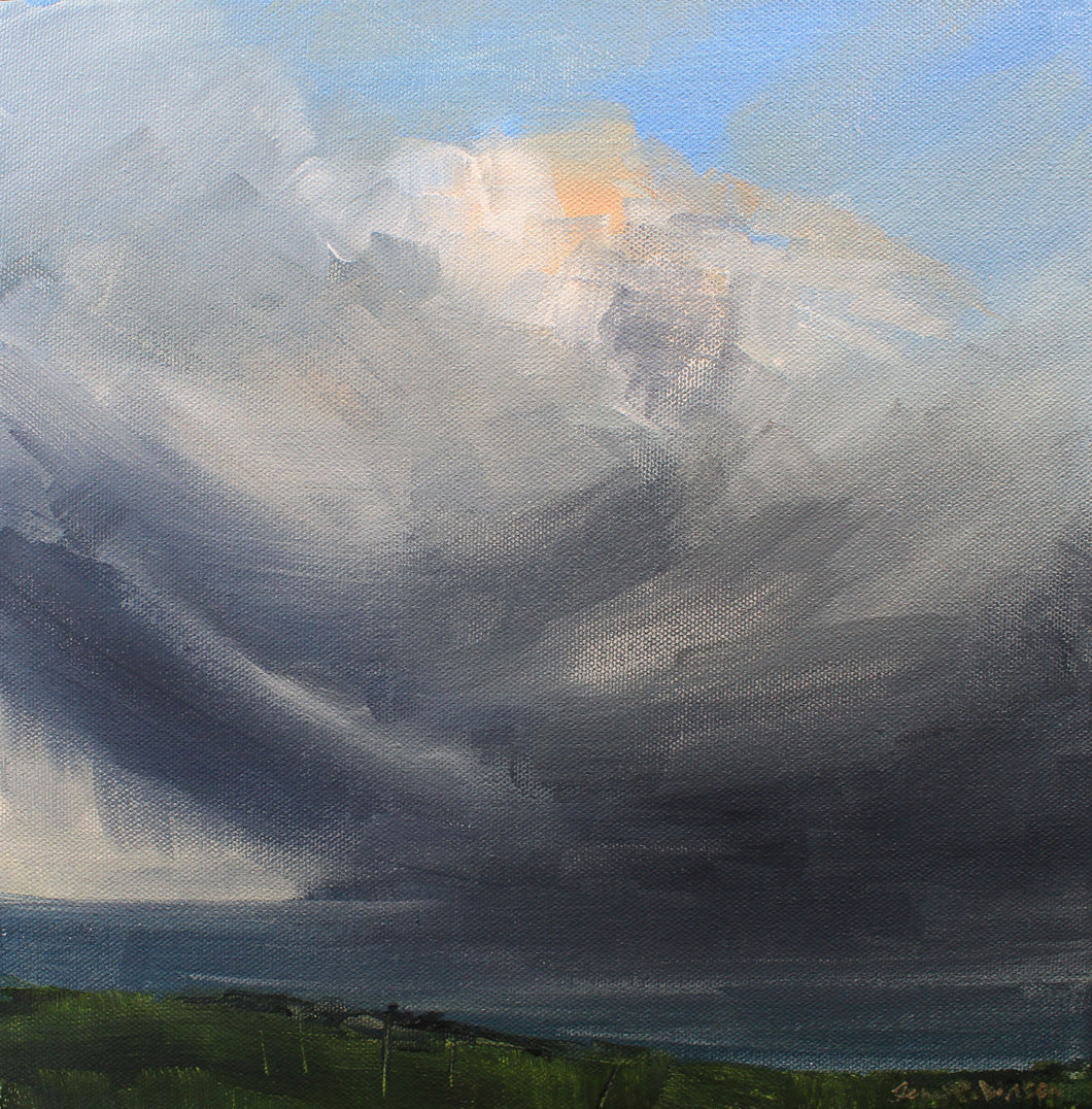 Ayrshire Snowstorm - landscape giclee art print 30cm