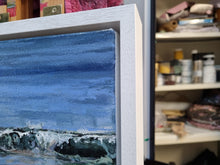 Load image into Gallery viewer, Breaking Wave, 30cm square original framed seascape painting
