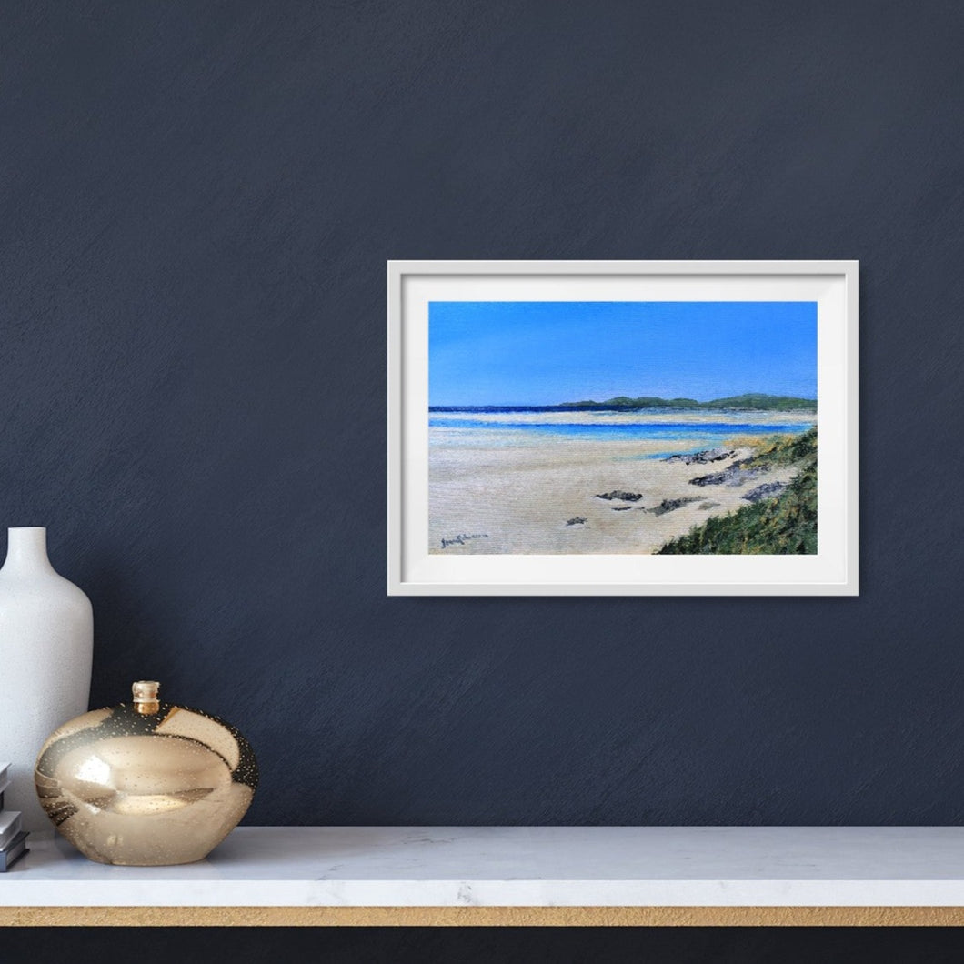 Luskentyre, Isle of Harris - sunny beach giclee art print 20x30cm