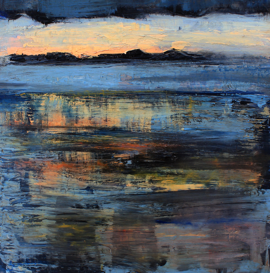 Strangford Lough Blue Hour 2- landscape giclee art print 20cm